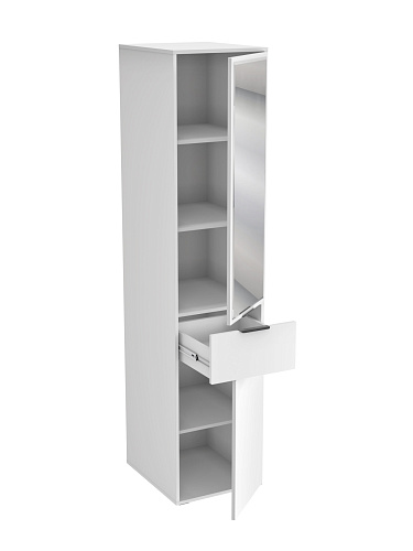 Пенал с зеркалом Оптима ОП-27 белый структурный/меренга