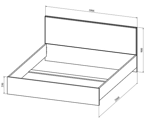 Кровать Анастасия АН-20К (2000x1800) дуб роше