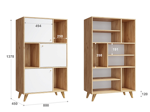 Стеллаж Ирма ИР-10 дуб крафт/белый структурный