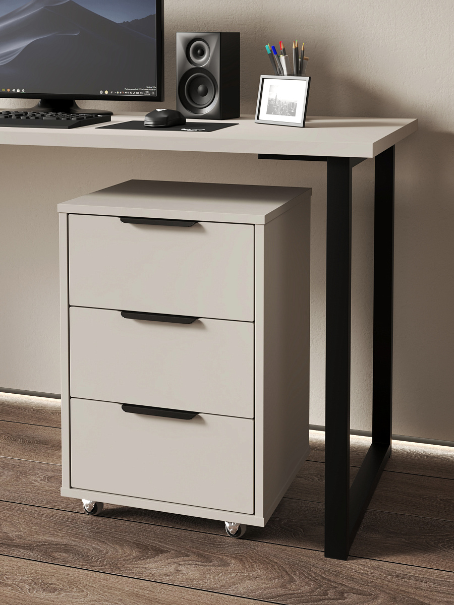 Тумба мобильная К-54 глиняный серый/риолит