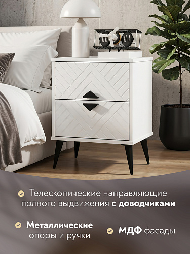 Тумба прикроватная Астрид АР-04 белый бриллиант/бланж