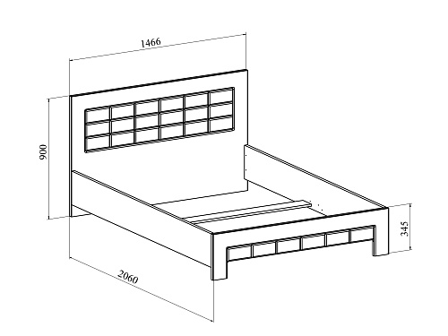 Кровать Изабель ИЗ-711K (2000x1400) орех темный