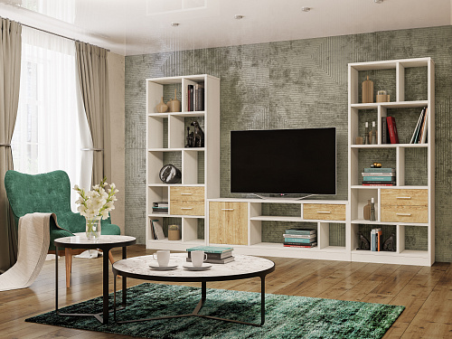 Тумба Виктория ВИ-1К белый структурный/дуб роше