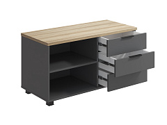 Тумба Скайлайт СЛ-14К (ящики справа) блэквуд ячменный/графит