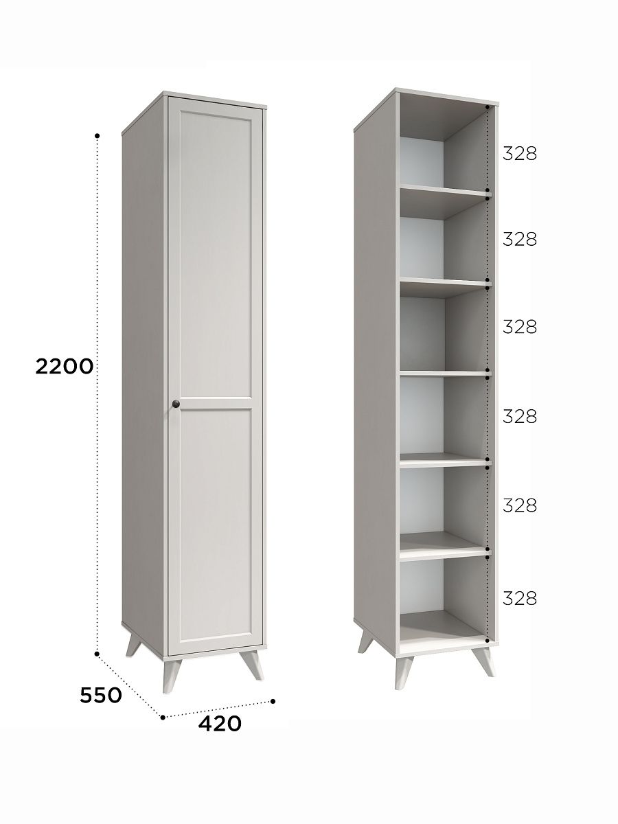 Шкаф-пенал Вильям ВМ-10 кашемир/шарли керамика