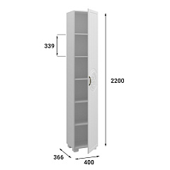 Шкаф-пенал «Монблан» МБ-22К белое дерево