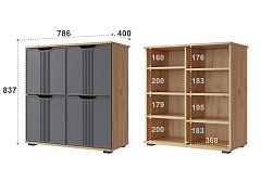 Тумба Эмилия ЭЛ-45 дуб крафт золотой/графит