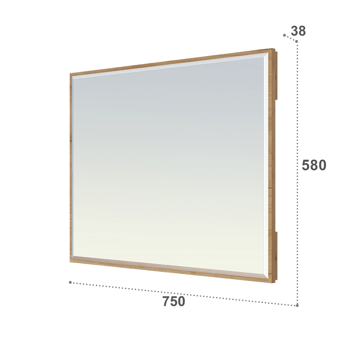 Комплект тумба подвесная с зеркалом ЭЛ-22+ЭЛ-24 дуб крафт золотой/графит