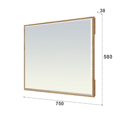 Комплект тумба подвесная с зеркалом ЭЛ-22+ЭЛ-24 дуб крафт золотой/графит