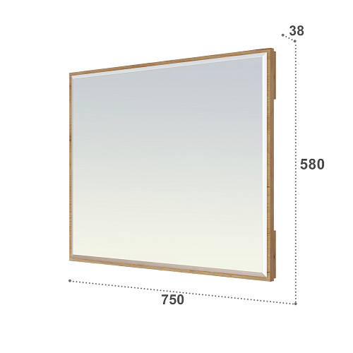 Комплект туалетный столик с зеркалом Эмилия ЭЛ-36+ЭЛ-24 дуб крафт золотой/графит