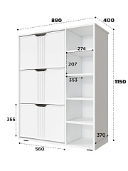 Тумба Эмилия ЭЛ-42 белый структурный/меренга