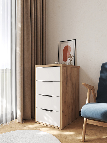 Тумба К-52 дуб крафт золотой/меренга