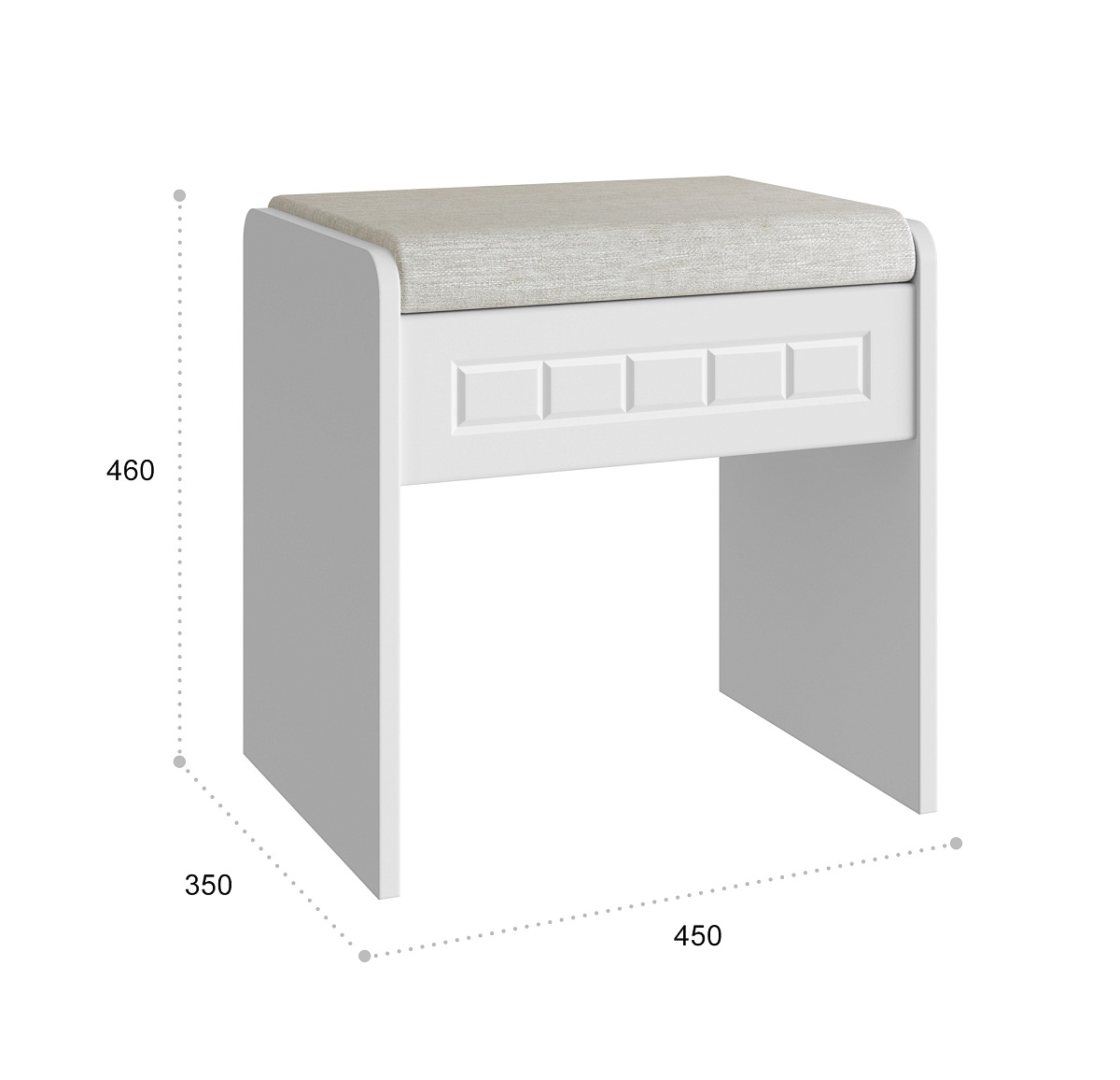 Банкетка Монблан МБ-90К белое дерево