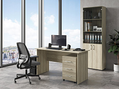 Комплект стол с тумбой  ОФ-112К+ОФ-21  блэквуд сатиновый