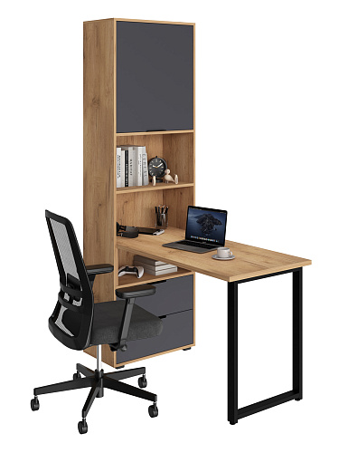 Стол рабочий Оптима ОП-20 дуб крафт золотой/графит