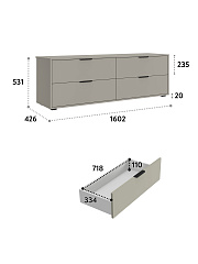 Тумба Оптима ОП-23 глиняный серый/риолит