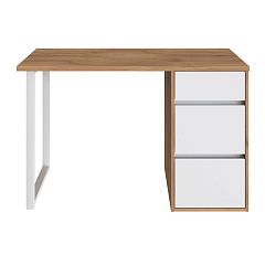 Стол С-411 дуб крафт золотой/меренга (1200х550 белая опора)