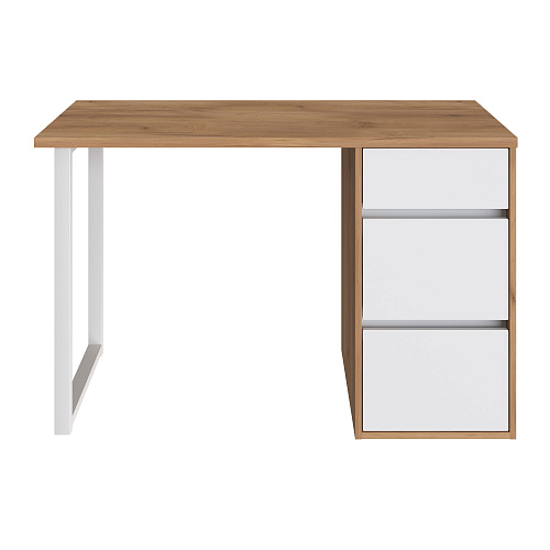 Стол С-411 дуб крафт золотой/меренга (1200х550 белая опора)