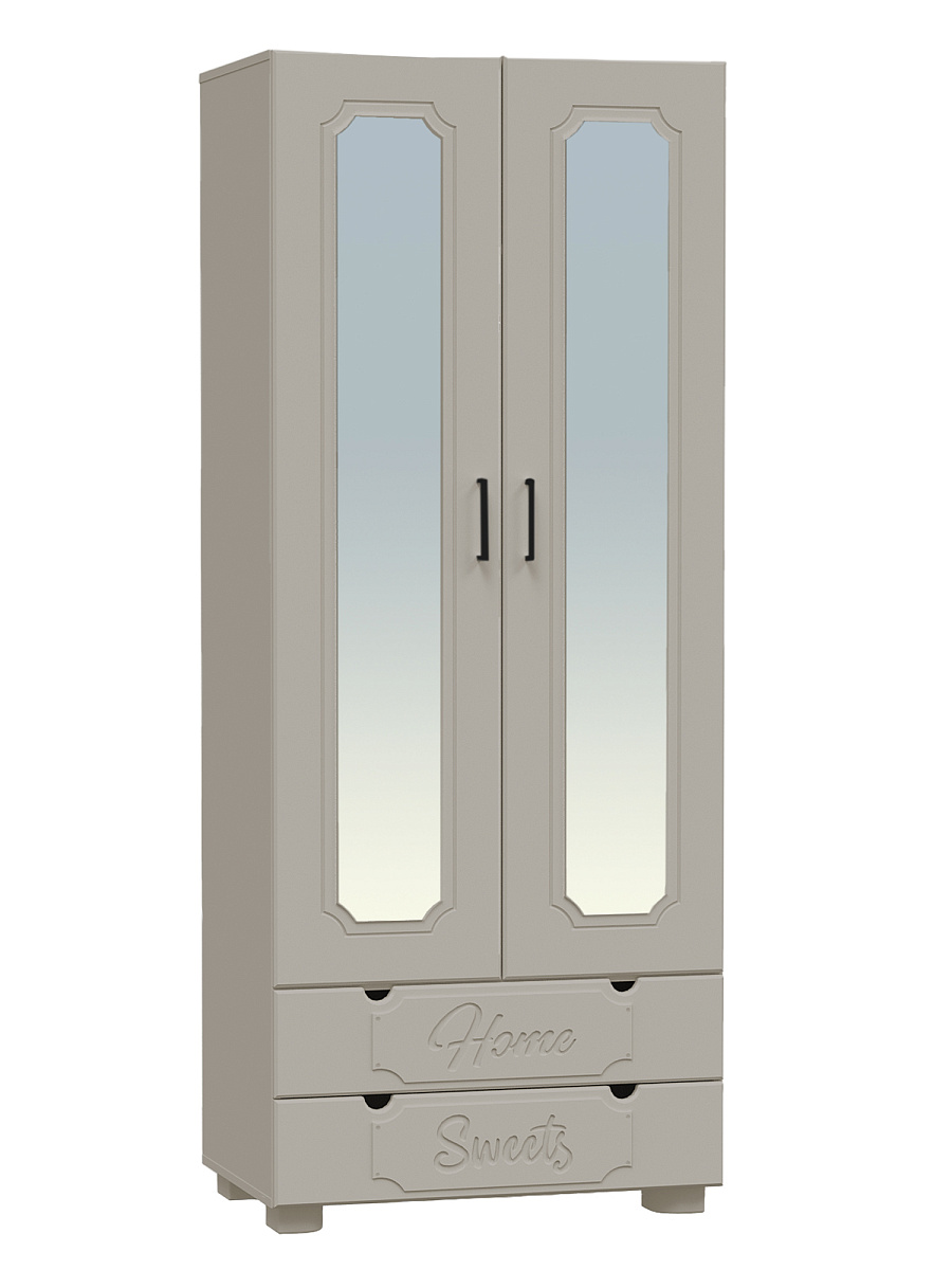 Шкаф для одежды с зеркалом ДримСтар ДС-60К глиняный серый/риолит