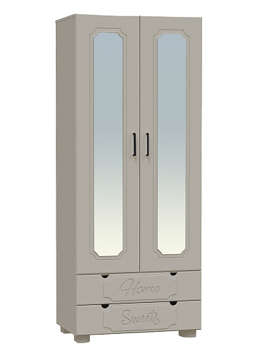 Шкаф для одежды с зеркалом ДримСтар ДС-60К глиняный серый/риолит