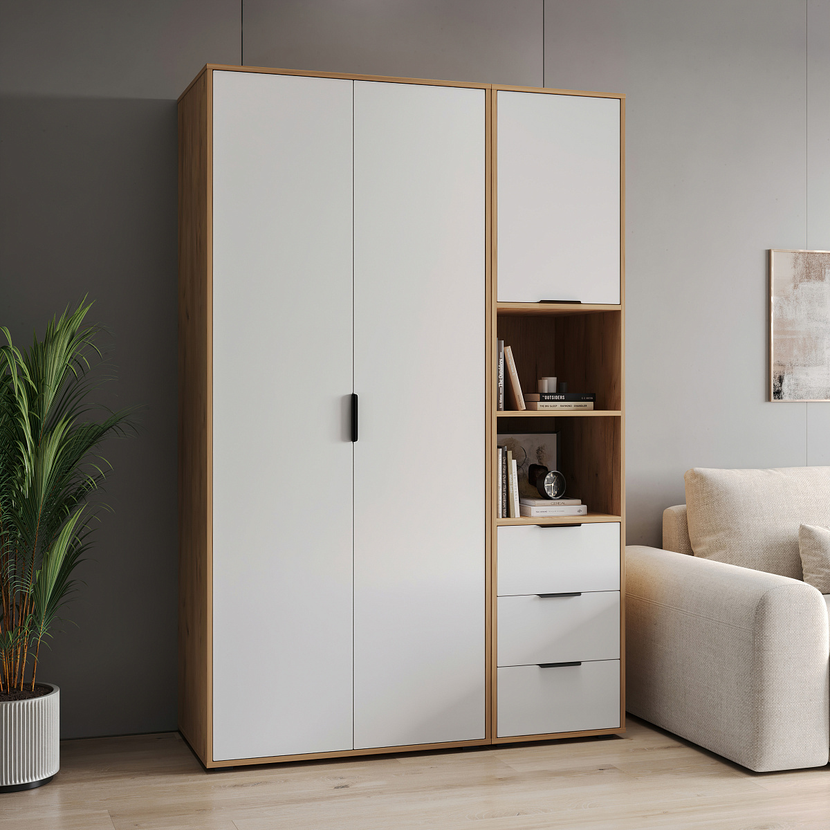 Комплект мебели Оптима ОП-118 дуб крафт золотой/меренга