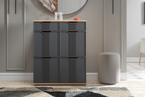 Комод Эмилия ЭЛ-20 дуб крафт золотой/графит