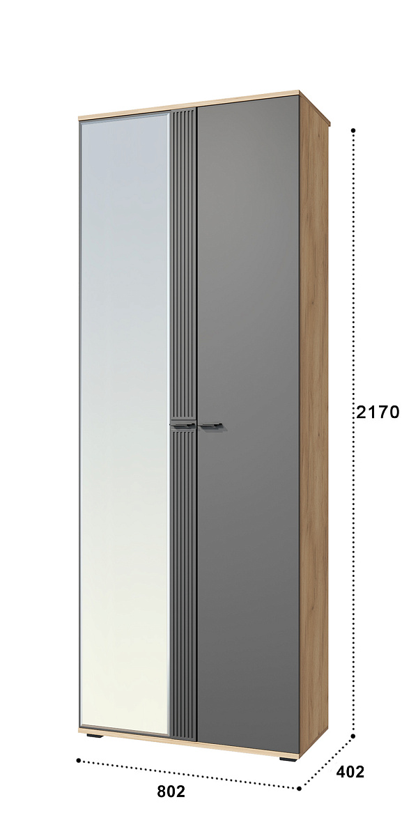 Шкаф для одежды Эмилия ЭЛ-13К комбинированный дуб крафт золотой/графит