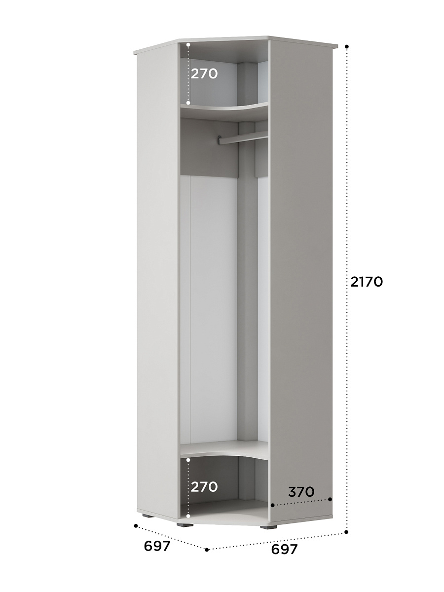 Шкаф угловой Эмилия ЭЛ-14К с зеркалом кашемир/шарли керамика