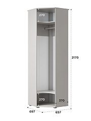 Шкаф угловой Эмилия ЭЛ-14К с зеркалом кашемир/шарли керамика