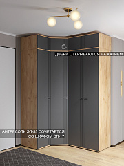 Антресоль Эмилия ЭЛ-55 дуб крафт золотой/графит