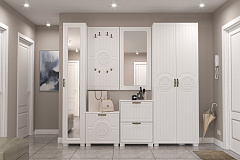 Тумба для обуви (обувница) «Монблан» МБ-33К белое дерево