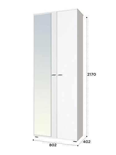 Шкаф для одежды Эмилия ЭЛ-13К комбинированный белый структурный/меренга