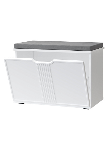 Тумба Эмилия ЭЛ-4К (с подушкой) белый структурный/меренга