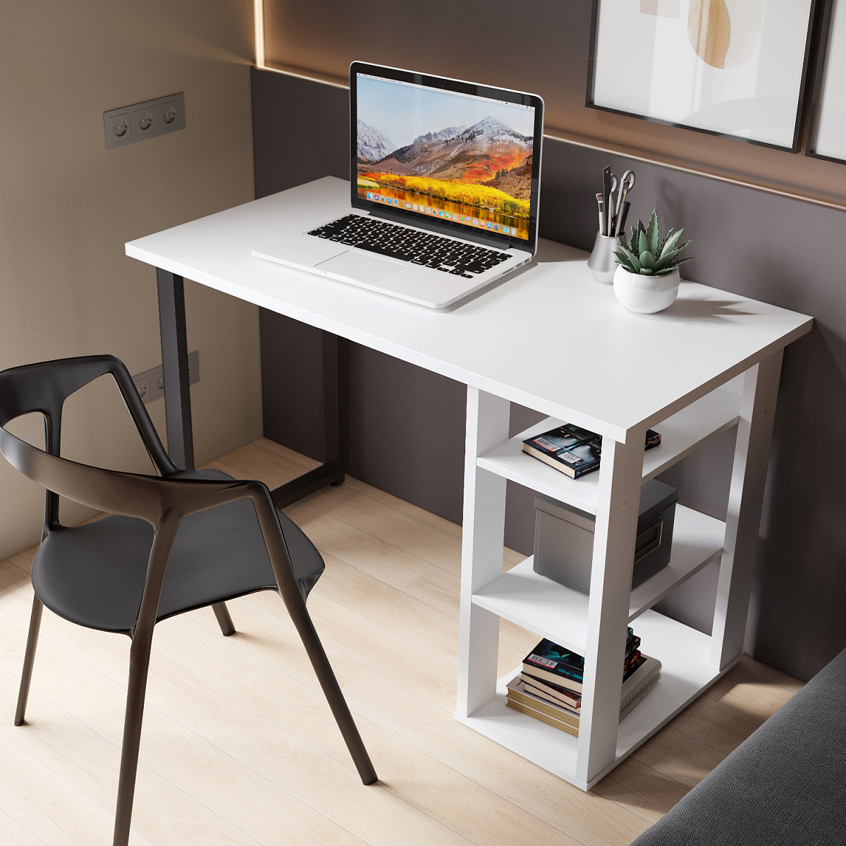 Стол С-601 (1200х600) белый структурный 