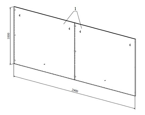 Изголовье для кровати Виктория ВИ-26 (2900x1000) дуб крафт золотой 