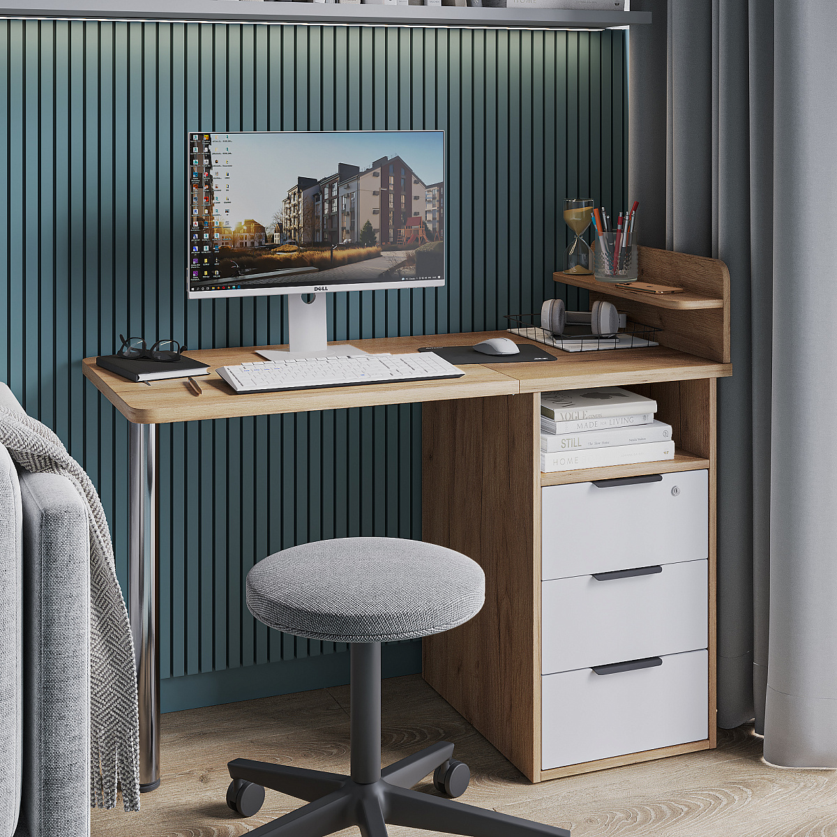 Стол С-405 дуб крафт золотой/меренга