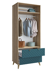 Шкаф Велламо ВО-07 блэквуд ячменный/морская волна