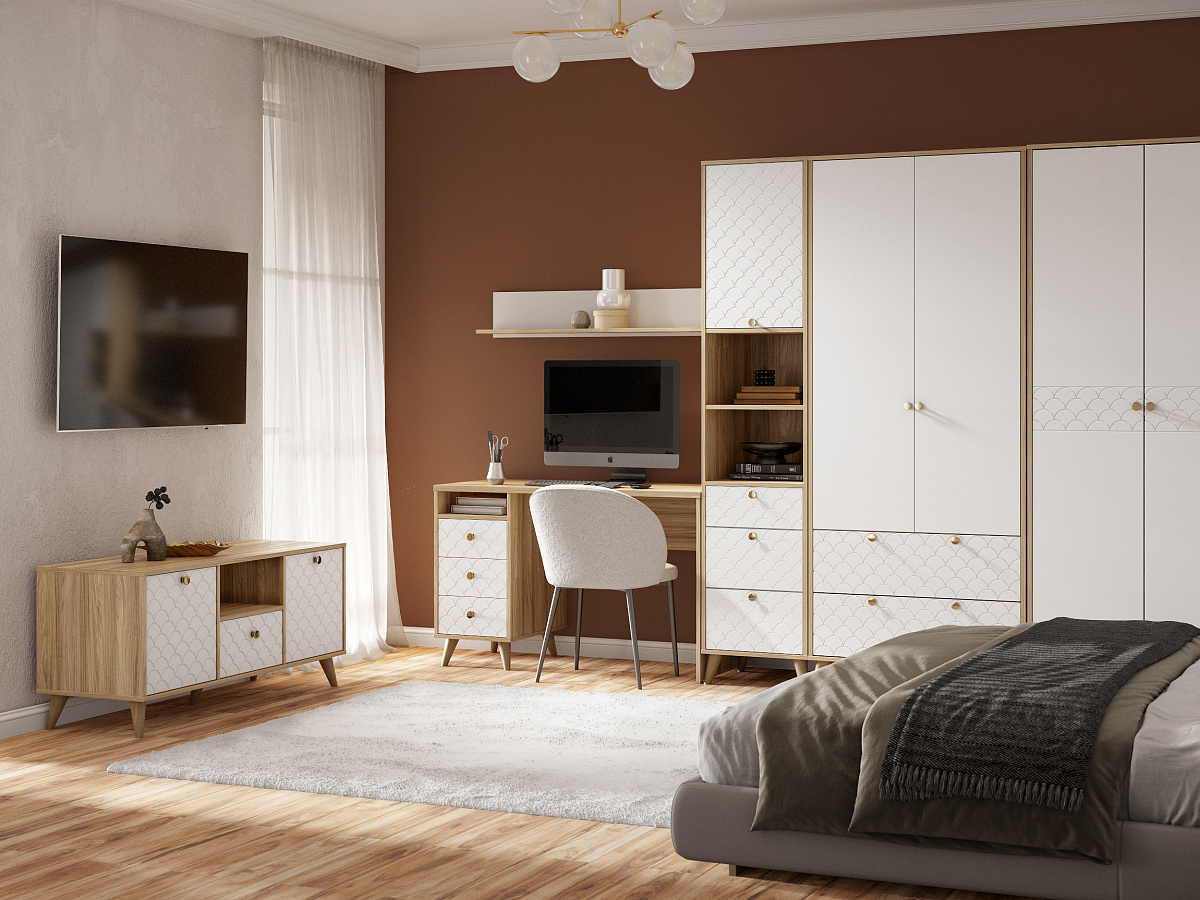 Стол Велламо ВО-18 блэквуд ячменный/бланж (левый)