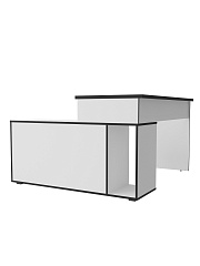 Стол угловой Оптима ОП-22 белый структурный/меренга/черная кромка