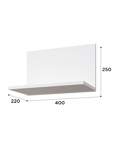 Полка Эмилия ЭЛ-9 белый структурный/меренга