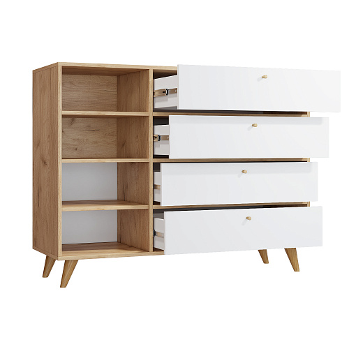 Комод Ирма ИР-12 дуб крафт/белый структурный