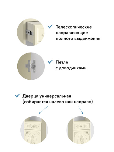 Шкаф Ассоль плюс АС-65 ваниль