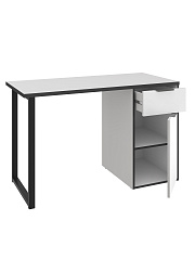 Стол С-408 белый структурный/меренга/черная кромка