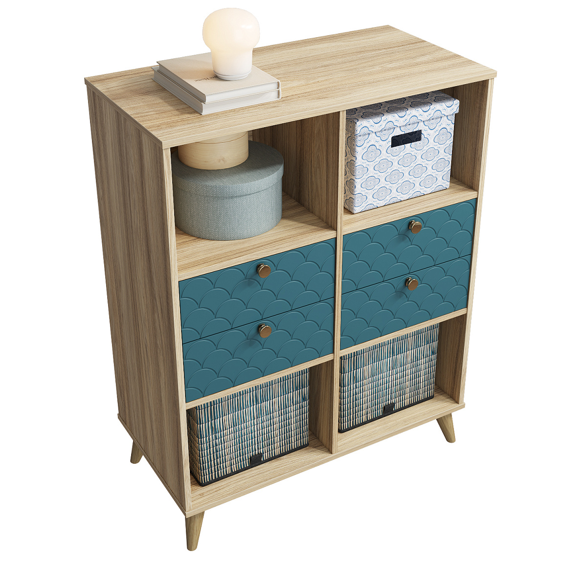 Тумба Велламо ВО-04 блэквуд ячменный/морская волна