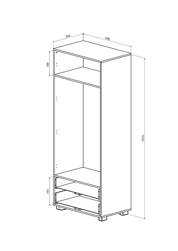 Шкаф для одежды ДримСтар ДС-60К белое дерево
