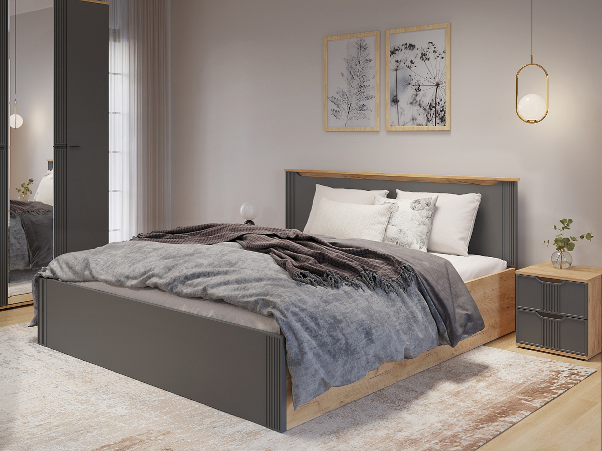 Комплект мебели для спальни Эмилия ЭЛ-017 дуб крафт золотой/графит