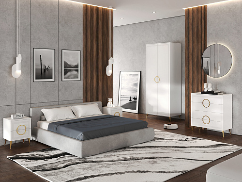Комплект мебели для спальни Оливия ОЛ-100 белый бриллиант/бланж