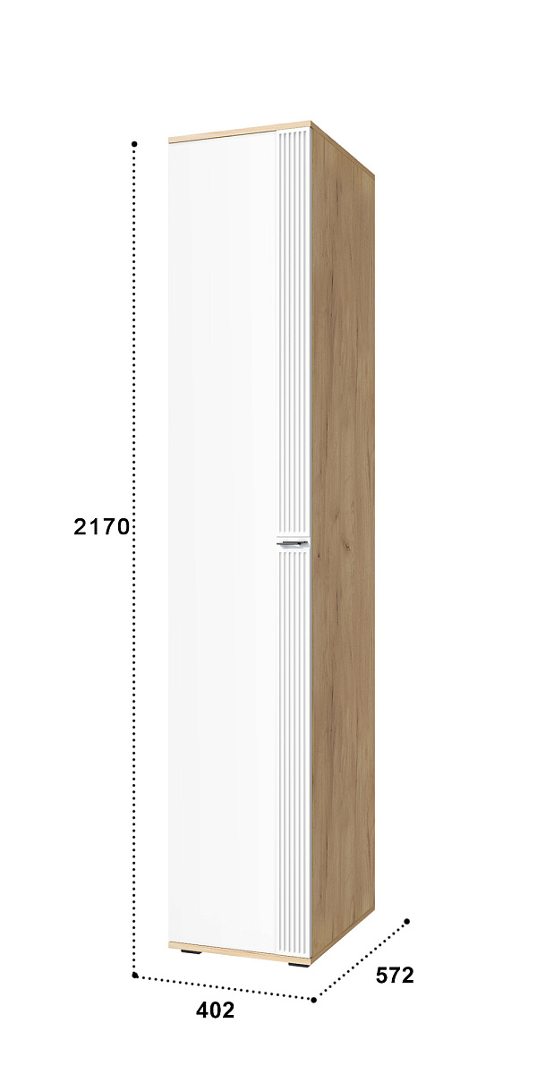 Пенал Эмилия ЭЛ-15К глухой дуб крафт золотой/меренга