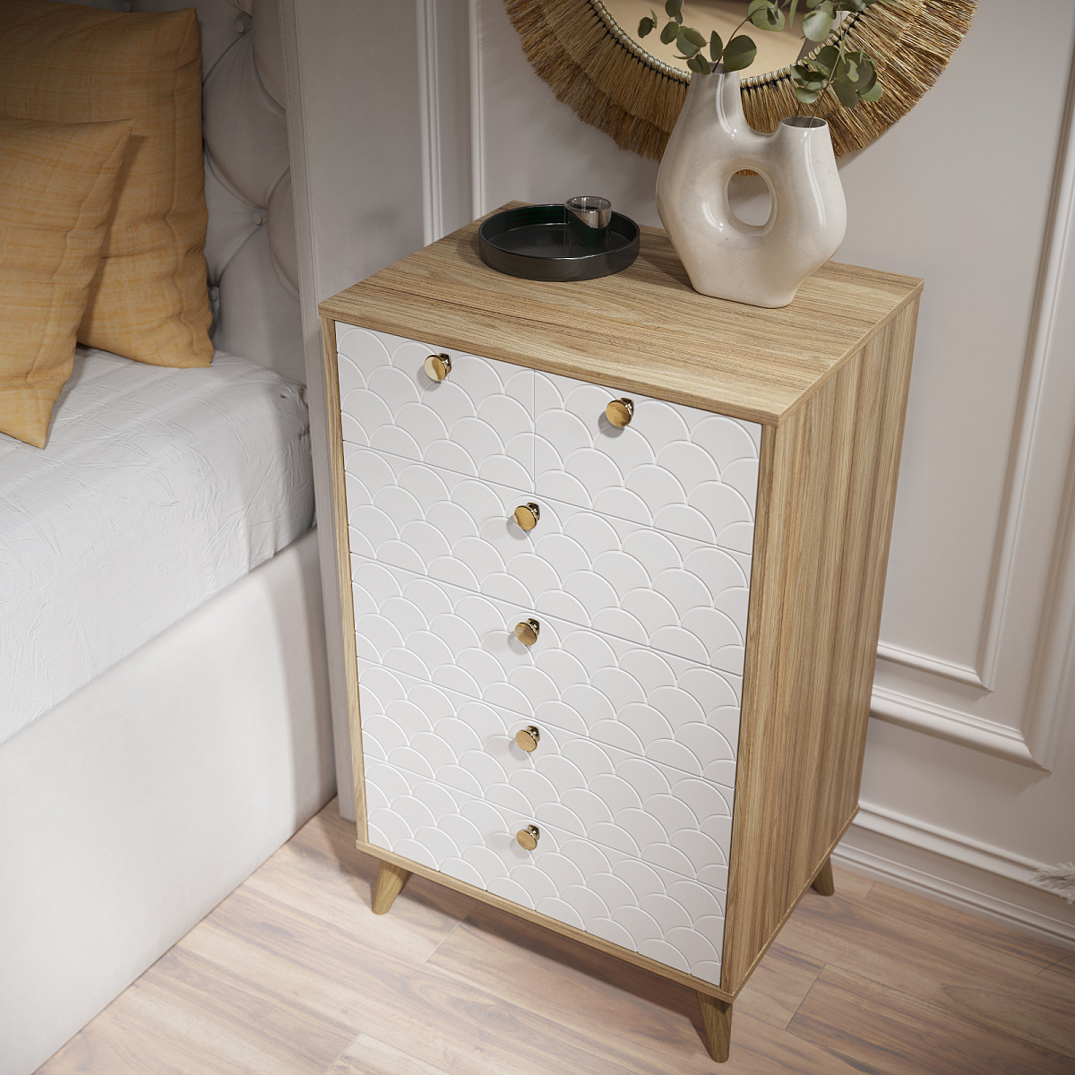 Комод Велламо ВО-02 блэквуд ячменный/бланж