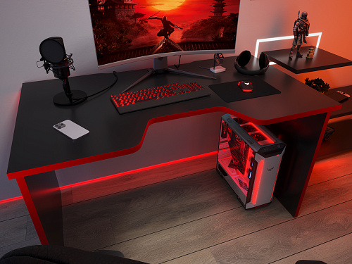 Геймерский стол С-240 черный/красный